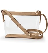 KALIDI Clear Bag Stadium Approved Crossbody Purse Zipper Shoulder Bag Vegan Leather Trim Sports C...