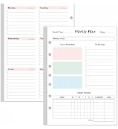 Weekly Planner Refills for 3 or 7 Ring Mini Binders - 53 Sheets/106 Pages Undated Colorful Weekly...