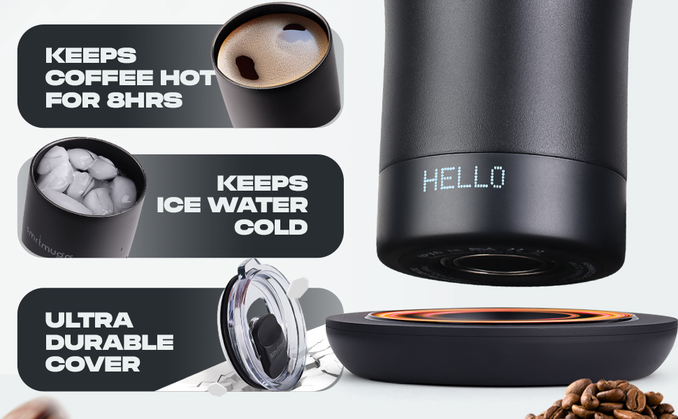 smrtmugg x heated coffee mug all day battery life