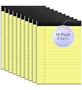 10 Pack Yellow Legal Pads 8.5 x 11" 28 Lines Wide Ruled Double-Sided Printing Yellow Notepads 30 ...