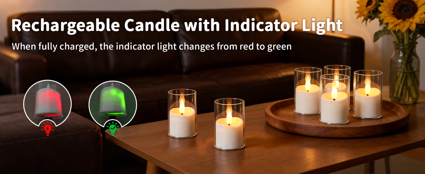 Rechargeable Candle with Indicator Light