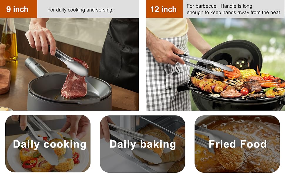 kitchen stainless steel tongs for cooking grilling multi usage