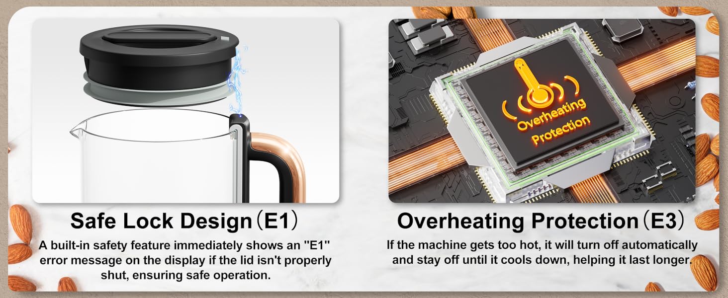 Automatic Nut Milk Maker Almond Milk Maker with Delay Start/Keep Warm/Boil Water