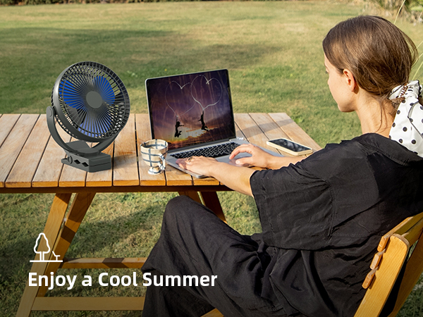 Koonie 10000mAh Rechargeable Portable, 8-Inch Battery Operated Clip on Fan