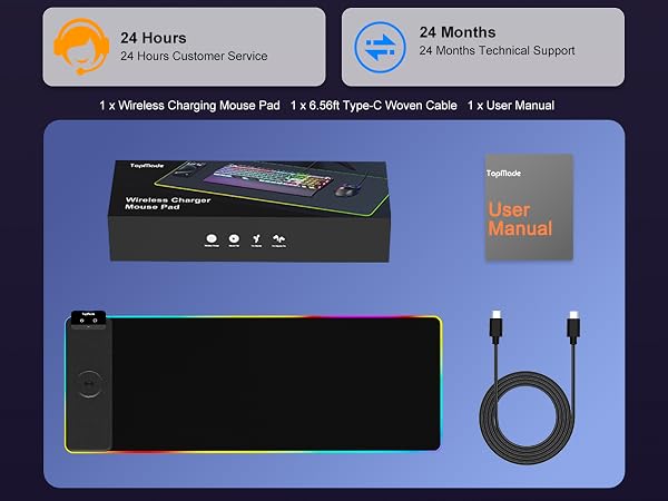 wireless charging mouse pad