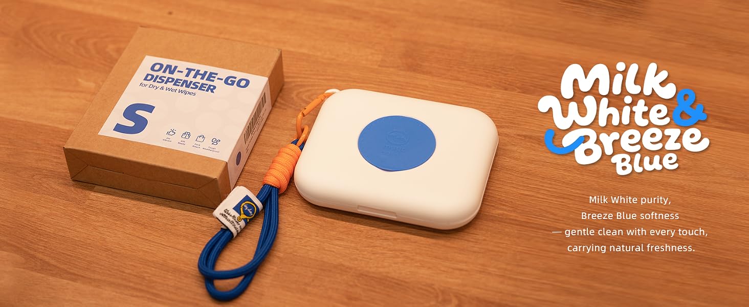 mini wipes case Milk White & Breeze Blue