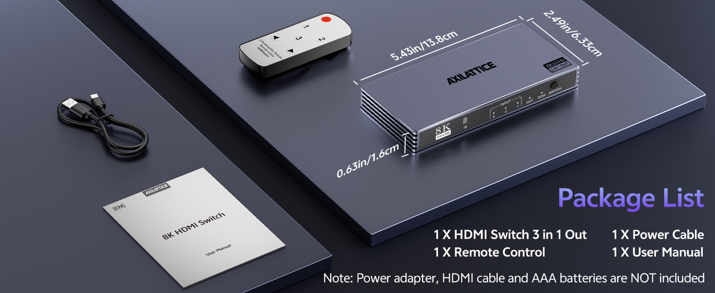 HDMI Switch 3 in 1 Out with Remote