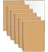 GINMLYDA 6Pack Small Spiral Notebook A5, 8.25x5.5” 120 Lined Pages Wide Ruled Spiral Journal Bulk...