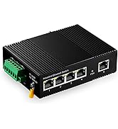 Binardat 5 Port Gigabit Din Rail Industrial Ethernet Switch, 4 Ports and 1 Uplink 10/100/1000Mbps...