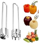 2PCS Apple Corer Tool,Bell Pepper Corer Seed Remover Tool,Stainless Steel Fruit Vegetable Corer T...
