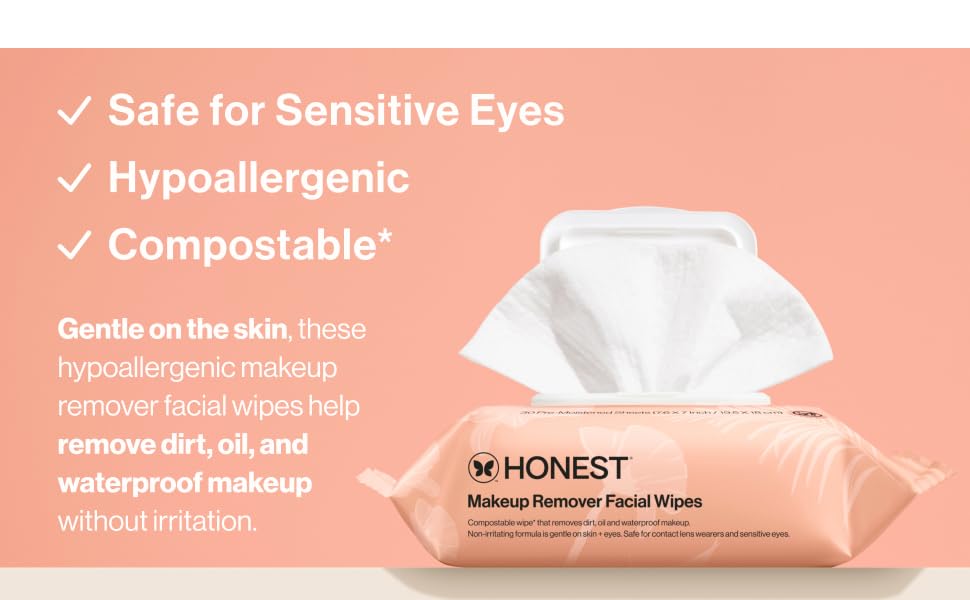 Gentle on the skin, these hypoallergenic makeup remover facial wipes help remove dirt, oil & makeup.