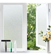 Haton Frosted Glass Window Film Privacy Bathroom Shower Pure 17.5" x 78.7" | Static Cling Peel & ...