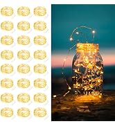 24 Pack Fairy Lights Battery Operated String Lights 7 Feet 20 Led Waterproof Christmas Lights Sil...