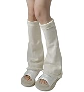 ZQFFB Leg Warmers Kawaii Black White Goth Stacked Leg Warmer of Japanese Style for Women 80s Part...
