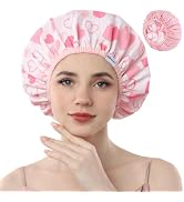 Years calm Shower Caps for Women Reusable Waterproof Double Layer Hair Cap | Both Sides Usable, R...
