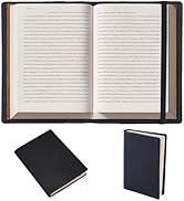 CRASPIRE A5 Leather Book Sleeve with Card Slots Waterproof Notebook Cover Black PU Envelope Folde...