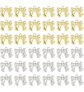 DICOSMETIC 40Pcs 2 Colors Bow Charm Bulk Alloy Bowknot Pendants Bow Tie Charms Metal Cute Bowknot...