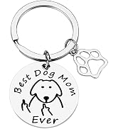 PLwelth Dog Mom Keychain Cat Mom Keychain Funny Mum Gift Keyring for Women Birthday Mother’s Day ...