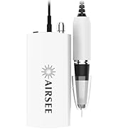 AIRSEE Professional Rechargeable 30000 RPM Nail Drill Machine Portable Efile Electric Nail File W...