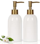 Natheeph 14OZ Ceramic Soap Dispenser Ceramic Soap Pump Dispenser Can Fill Liquid for Bathroom/Kit...
