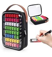 Luxtude Clear Flash Drive Case with Labels, Hard USB Case Organizer, USB Storage Box Holds 58 Dri...