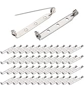 BEADNOVA Brooch Pin Back 60pcs Bar Pin Back 1.5 Inch Clasp Pin Back Brooch Pin Backs for Crafts B...