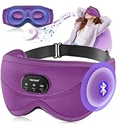 TOPOINT Sleep Mask Headphones Wireless Bluetooth 5.2 with White Noise, 3D Eye Mask for Sleeping M...