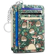 Kelvoris Cute Hedgehog Credit Card Holder Small Wallet Women, Mushrooms Slim RFID Blocking Wallet...