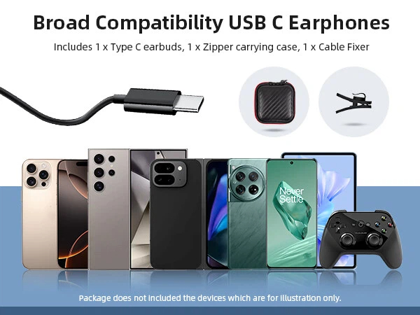 open ear usb c headphones wired earbuds