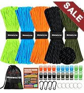 WEREWOLVES Paracord 550lb Paracord Variety Supplies – Type III Paracord Set – 100 Feet Spools of ...