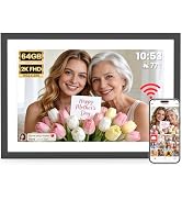2K 64GB Frameo 10.1 Inch Digital Picture Frame, Smart WiFi Electronic Photo Frames with 1920x1200...