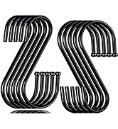 DINGEE 30 Pack S Hooks Heavy Duty,S Hooks for Hanging Clothes,Black Metal S Shaped Hooks for Hang...