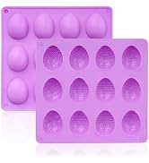 Haakong 12-Cavity Silicone Molds Set of 2 Easter Silicone Baking Molds Baking Supplies for Cake D...