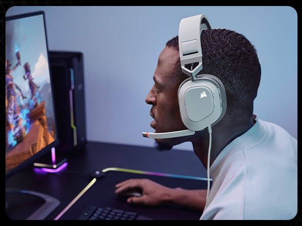 gaming headset, streaming headset, esports headset, white headset