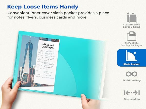 Dunwell Presentation Book 8.5x11 H - Keep Loose Items Handy