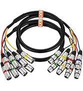 EBXYA 3 Ft XLR Snake Cables 4 Colored, 4-Channel Microphone Patch Cable XLR Male to Female, Recor...