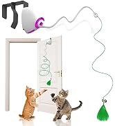 Oxawo Cat Toys Hanging Door Automatic Cat Toy Interactive Elastic Rope with Feather, Cat Catching...