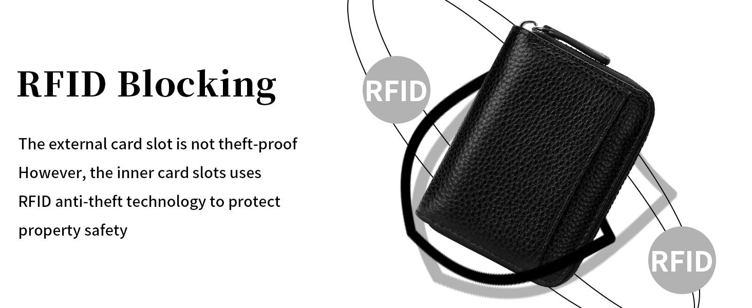 RFID Blocking Zipper Around Ladies Wallet