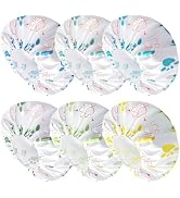 6 PCS Shower Caps for Women, Double Side Waterproof Shower Cap, Reusable Elastic Bath Caps for Sh...