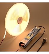 BENLUN 24V IC COB LED Strip Lights 65.6ft Kit, 3000K Warm White Cuttable Adhesive 480LEDs/M CRI 9...