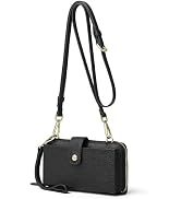 DORIS&JACKY Small Crossbody Cellphone Purse for Women, Leather Wristlet Wallet RFID Blocking Clut...