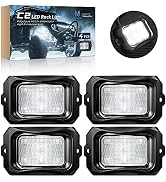 MICTUNING C2 Curved White LED Rock Lights - 4 Pods Underglow Lights compatible for Car Truck Offr...