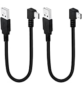 LANMINGLEL Short Angle Micro USB Cable, 90 Degree Micro 5Pin to USB 2.0 Type-A Data Charge Cable,...