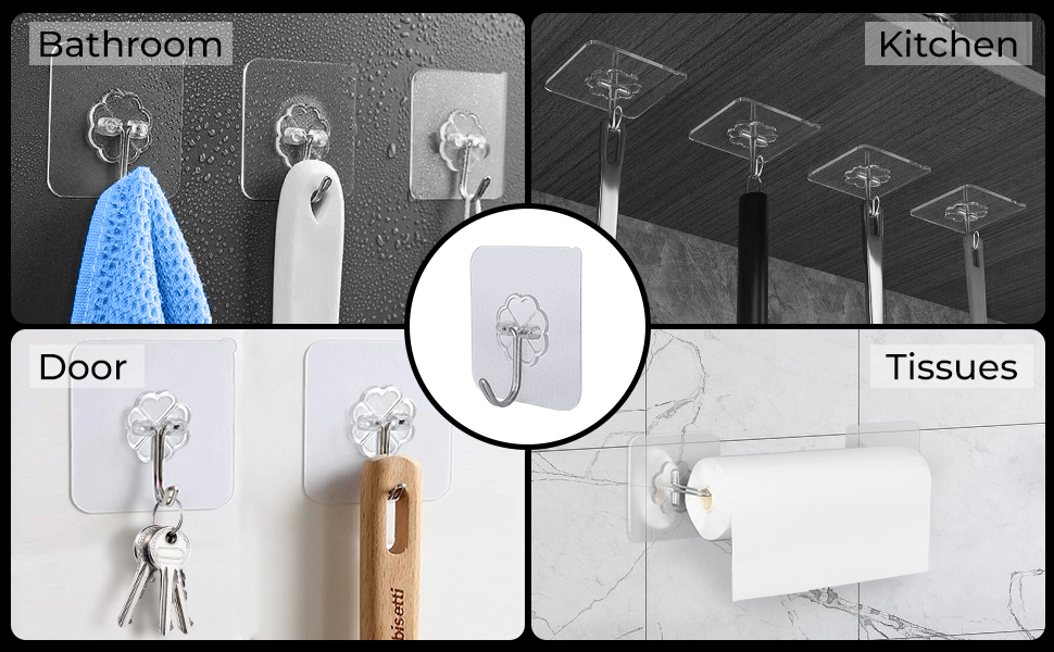 Amazopen 24 self adhesive hooks