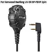 HYS 2pin 2- Way Radio Shoulder Speaker mic, Remote Speaker Microphone with PTT for GMRS Kenwood B...