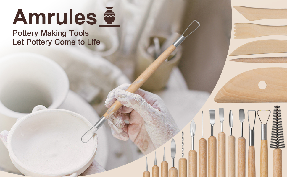 Amrules Clay Tools Kit Lyellow 43PC 970X600-01