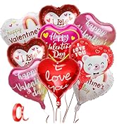 GYIPFIPA Valentine's Day Balloons, 18 Pcs Heart Shaped I Love You Balloons, Valentine's Day Roman...