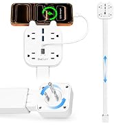 Electrical Outlet Extender Stick, 360° Rotating Wall Outlet Expander with 4 AC Outlets, USB-C PD ...