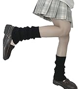 ZQFFB Leg Warmers Kawaii Black White Goth Stacked Leg Warmer of Japanese Style for Women 80s Part...