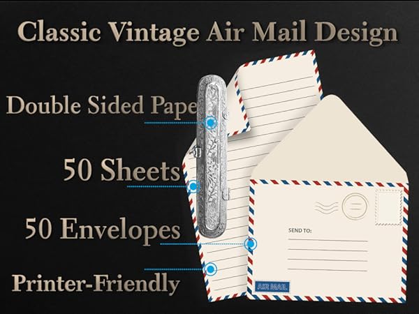 Vintage Airmail mini Stationery Set